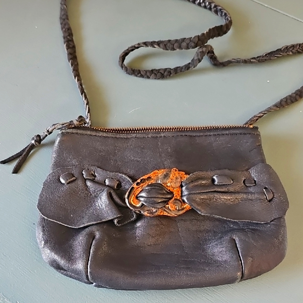 Black Leather Crossbody Bag By CAROL KOHZZBE. soft‎ Leather.